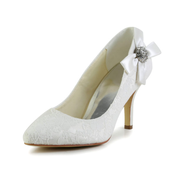 8390B-8 White Wedding Shoes